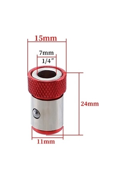 1 Adet Kırmızı Halka Manyetik Güçlü Halka Mıknatıslayıcı Manyetik Manyetik Bit Evrensel Bit Aracı Tornavida Halkası 6.35MM Alaşım Anti-Korozyon Matkap (Yurt Dışından)