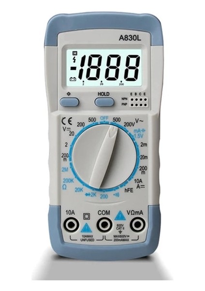 Gri Beyaz Ac/dc 750/1000 V DT-830B Multimetre Analiz Cihazı 10A Amp Volt Test Cihazı LCD Ekran Otomatik Aralığı Dijital Voltmetre (Yurt Dışından)