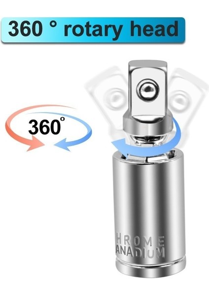 1-4 1/4 "3/8" 1/2" Evrensel Bağlantı Seti Cırcır Açısı Uzatma Çubuğu Soket Adaptörü Manuel ve Pnömatik Bükülebilir Adaptör Soketi Araçları (Yurt Dışından)