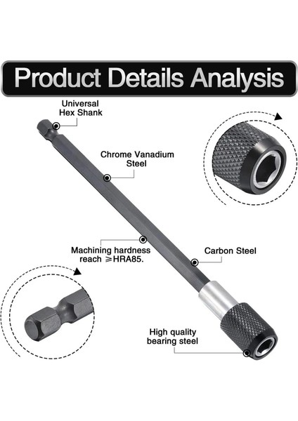 60MM 6.35MM 1/4 Inç Hex Shank Hızlı Bırakma Hassas Tornavida Seti Ayarlanabilir Yaka Uzatma Çubuğu ile Manyetik Uç Tutucu 60MM 100MM (Yurt Dışından) fiyatları