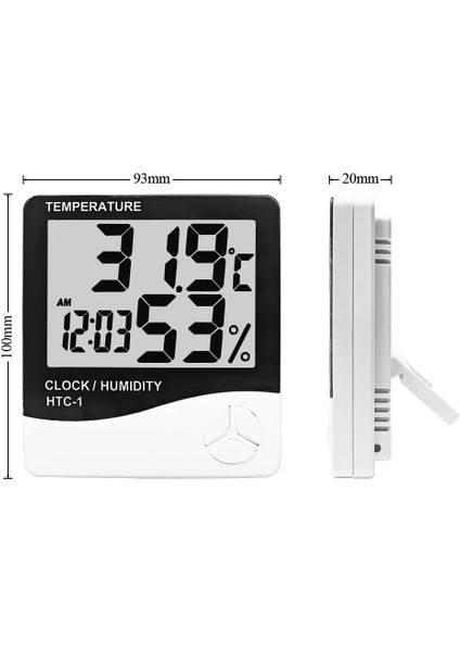 Htc-1 Oauee LCD Elektronik Dijital Sıcaklık Nem Ölçer Iç Mekan Dış Mekan Termometre Higrometre Hava Istasyonu Saat Htc-1 Htc-2 (Yurt Dışından) indirimleri