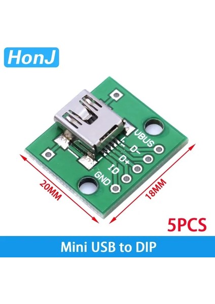 Mını'den Dıp'e 5 Adet Mikro USB USB A B Usb2.0 3.0 Konnektör/mını Mikro Usb'den Dıp'e Adaptör Dişi Konnektör 2.54 B Tip-C Dişi Pcb Dönüştürücü (Yurt Dışından)