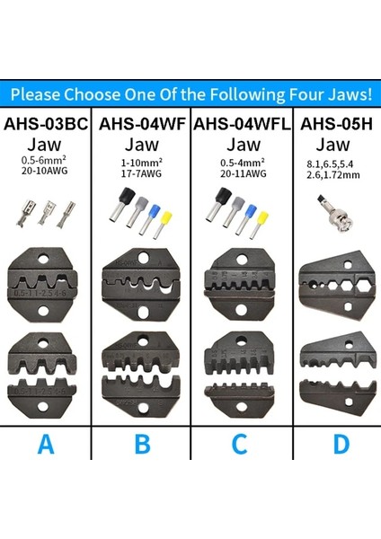 Birini Seçin A A03B A40J A05H A02H2 A12 A02H Kalıp Setleri Hs-Fse-Am-10 Sıkma Pensesi Makinesi Kalıpları Fiş Tüpü HS-40J FSE-40J Em-6b1 Em-6b2 (Yurt Dışından)