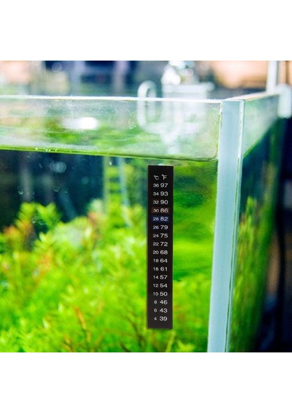 1 Adet Akvaryum Termometre Çift Ölçekli Balık Tankı Sıvı Sıcaklık Test Cihazı Etiket Fahrenheit Dijital LCD Ekran Yapışkan Şerit (Yurt Dışından)