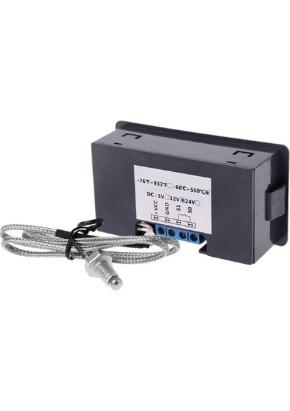 2 Metre K Tipi Ac 220V Dc 24V 12V Termostat Dijital Sıcaklık Kontrol Cihazı Isıtma Soğutma Anahtarı-60 ~ 500 Derece K Tipi M6 Termokupl Kablosu (Yurt Dışından)