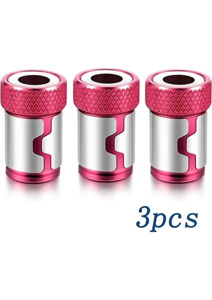 Kırmızı 3 Adet 1/4 "metal Tornavida Ucu Manyetik Halka 6.35MM Shank Korozyon Önleyici Matkap Ucu Mıknatıs Güçlü Halka (Yurt Dışından)