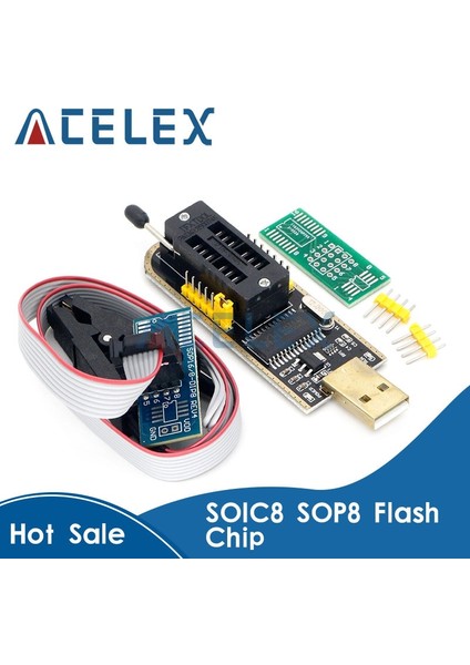 CH341A CH341 24 25 Serisi Eeprom Flash Bıos USB Programcı Modülü + Soıc8 Sop8 Test Klipsi Eeprom 93CXX / 25CXX / 24CXX Dıy Kıtı (Yurt Dışından)