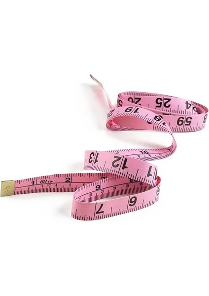 Pembe Siyah Taşınabilir Mezura Vücut Ölçüm Cetveli Dikiş Terzi Mini Yumuşak Düz Cetvel Santimetre Metre Ölçüm Bandı 150 Cm/60 Inç (Yurt Dışından)