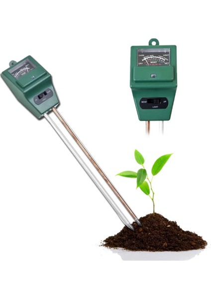 B2 3 In 1 Toprak Nemi Güneş Işığı Ph Ölçer Test Cihazı Bitkiler Nem Ölçümü Bahçe Tesisi Çiçek Topraksız Bahçe Aracı (Yurt Dışından)