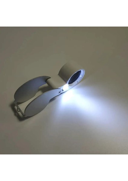 Beyaz 40X25MM El Katlanır Takı Optik Cam Büyüteç Büyüteç W/led Işık Yüksek Çözünürlüklü Optik Cam Okuma Saati Onarımı (Yurt Dışından) indirimleri
