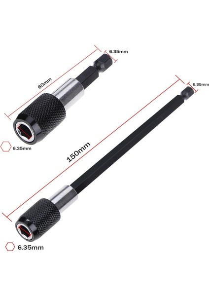 60MM 150MM 1/4 Inç Hex Shank Hızlı Açılan Tornavida Manyetik Bit Tutucu Ayarlanabilir Yaka Uzatma Çubuğu 60MM 100MM 150MM (Yurt Dışından)
