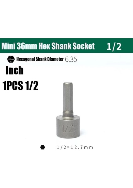 1 Adet 1 2 4MM-13MM 5/32-1/2 36MM Mini Darbe Altıgen Soket Hex Shank Vida Somun Anahtarı Metrik Inç Elektrikli Tornavida Matkap Ucu Adaptör Aracı (Yurt Dışından)