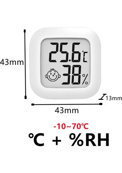Mini LCD Dijital Termometre Higrometre Sıcaklık Kapalı Uygun Sıcaklık Sensörü Nem Ölçer Ölçer Aletleri Kablo (Yurt Dışından)