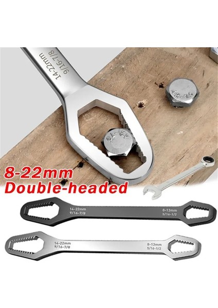 Siyah 5mm Anahtar Çok Fonksiyonlu Anahtar 8-22MM Evrensel Çift Kafalı Torx Anahtarı Kendinden Sıkma Ayarlanabilir Gözlük Anahtarı Kurulu El Aleti (Yurt Dışından) fiyatları