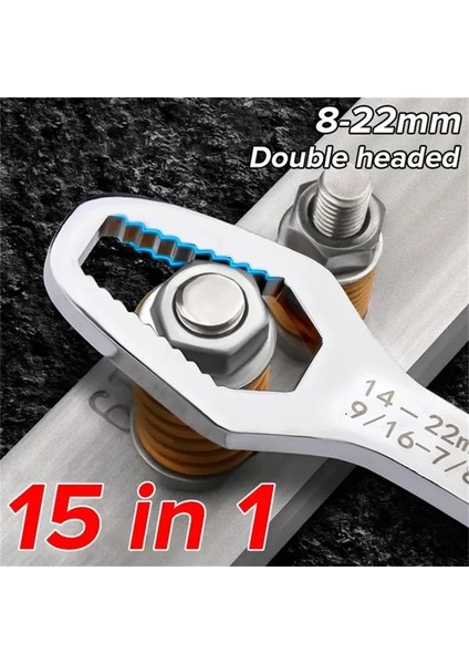 Siyah 5mm Anahtar Çok Fonksiyonlu Anahtar 8-22MM Evrensel Çift Kafalı Torx Anahtarı Kendinden Sıkma Ayarlanabilir Gözlük Anahtarı Kurulu El Aleti (Yurt Dışından) indirimleri