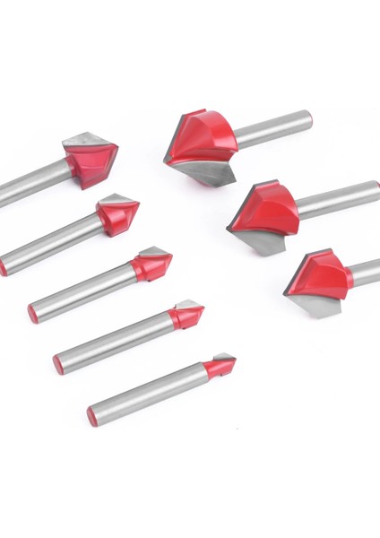 10 1 Adet 1/4 "6.35MM 6mm Shank Freze Kesicisi Ahşap Oyma 90 V Tipi Planya Kesici Oyma Kanal Açma Araçları Yönlendirici Bit Seti Güvenlik (Yurt Dışından)