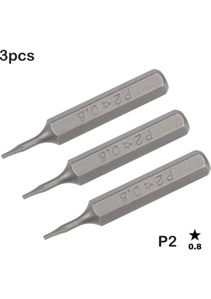 3 Adet P2-0.8mm Uxcell 3 Adet P2 0.8mm Tornavida Uçları 5/32 Inç Hex Shank Yıldız Şekli Tornavida 28MM Uzun Dizüstü Telefon Tamir El Aletleri (Yurt Dışından) modelleri