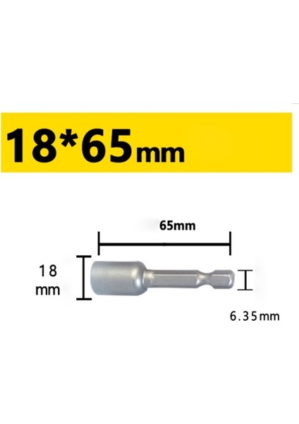 18MM Güçlü Manyetizma Hex Bit Socke 1/4 "hex Shank Darbe Soket Somun Tornavida Elektrikli Matkaplar Için Darbeli Sürücüler Soket Seti Araçları (Yurt Dışından)