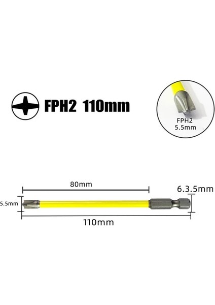 1 Adet 110MM 6 Adet 65MM 110MM 150MM Manyetik Özel Oluklu Çapraz Tornavida Bit Toplu Kafa Somun Sürücüleri Fph2 Soket Anahtarı Elektrikli El Aletleri (Yurt Dışından)