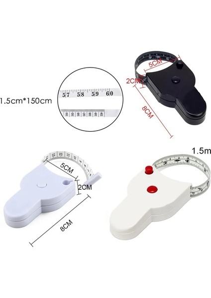 02 150 Cm/60 Inç Kendinden Sıkma Vücut Mezura Cetvel Doğru Spor Kaliper Ölçüm Vücut Mezura (Yurt Dışından)