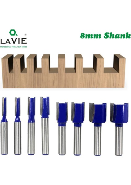 8x5 Tek Flüt Lavıe 1 Adet 8mm Shank Düz Bit Tungsten Karbür Çift Flüt Freze Uçları Freze Kesicisi Ahşap Doğrama Aracı C08-002 (Yurt Dışından) fiyatları