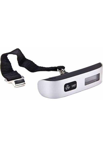 Gümüş Taşınabilir Terazi Dijital LCD Ekran 110LB/50 kg Elektronik Bagaj Asılı Bavul Seyahat Ağırlığı Bagaj Çantası Ağırlık Dengesi Aracı (Yurt Dışından)