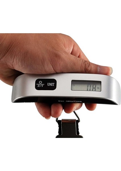 Gümüş Taşınabilir Terazi Dijital LCD Ekran 110LB/50 kg Elektronik Bagaj Asılı Bavul Seyahat Ağırlığı Bagaj Çantası Ağırlık Dengesi Aracı (Yurt Dışından) fiyatları