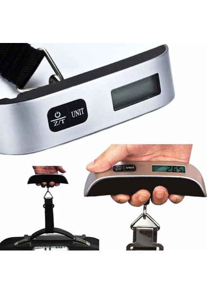 Gümüş Taşınabilir Terazi Dijital LCD Ekran 110LB/50 kg Elektronik Bagaj Asılı Bavul Seyahat Ağırlığı Bagaj Çantası Ağırlık Dengesi Aracı (Yurt Dışından) modelleri