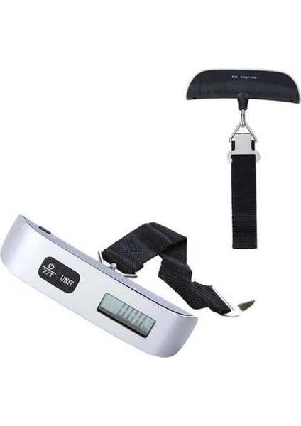 Gümüş Taşınabilir Terazi Dijital LCD Ekran 110LB/50 kg Elektronik Bagaj Asılı Bavul Seyahat Ağırlığı Bagaj Çantası Ağırlık Dengesi Aracı (Yurt Dışından) fırsatları