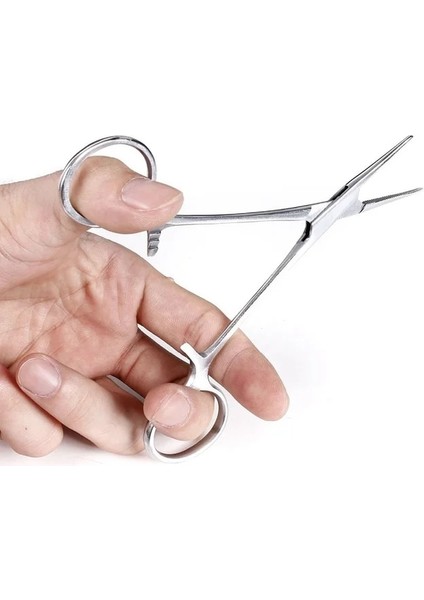 Düz 12.5 cm Paslanmaz Çelik Kavisli Uç ve Düz Uçlu Forseps Kilitleme Kelepçeleri Hemostatik Forseps Arteriyel Forseps Kelepçe Balık Oltası Pense (Yurt Dışından)