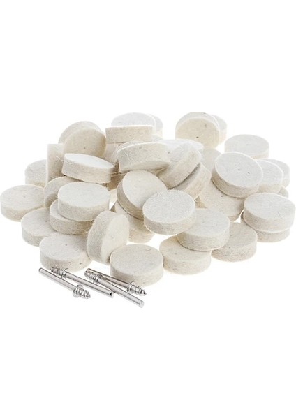 Beyaz 25MM 50 Adet 13MM Yün Keçe Parlatma Parlatma Taşı Taşlama Pedi + 4 Adet 3.15 mm Shank Dropship (Yurt Dışından)