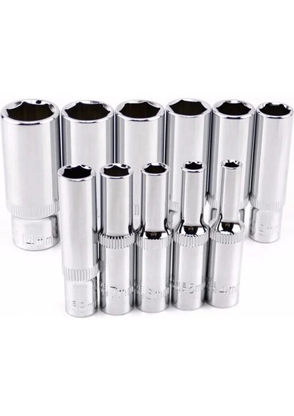 BS09-14MM-5CM 1 Adet 1/4 "sürücü Derin Lokma Seti Crv El Aletleri 6 Nokta Uzun Soket Hex Onarım Aracı (Yurt Dışından)