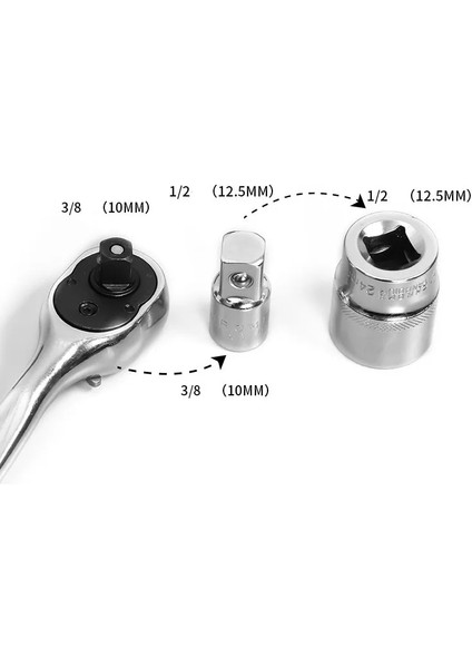 C 1/4 "3/8" 1/2 "sürücü Cırcır Lokma Seti Pnömatik Darbe Anahtarı Ortak Soket Adaptörü Dişi Erkek Dönüştürücü El Tamir Araçları (Yurt Dışından)