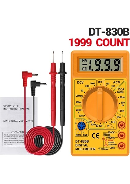 Multimetre Dijital LCD Dijital Multimetre DT830B Ac/dc Mini Voltmetre Ampermetre Ohm Test Cihazı 750/1000V Multimetre Dijital El Multimetre Metre (Yurt Dışından)