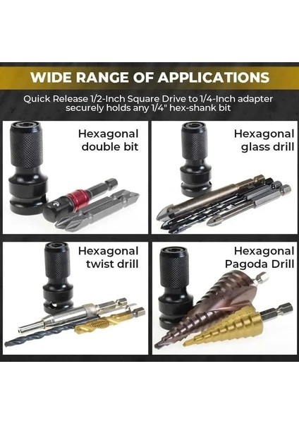1 Adet Soket Dönüştürücü Adaptör 1/2 Ila 1/4 "lokma Anahtar Lokma Seti Dönüştürücü Elektrik Anahtarı Dönüşüm Kol Adaptörü El Aleti (Yurt Dışından)
