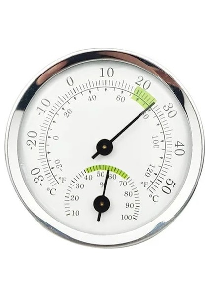 Gümüş Yeşil Kapalı Duvara Monte Termometre Higrometre Işaretçi Mini Nem Ölçer Termometre Oda Taşınabilir Higrometre Hava Istasyonu (Yurt Dışından)