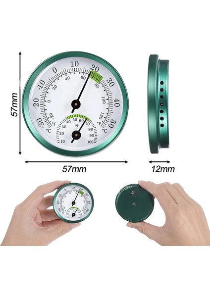 Gümüş Yeşil Kapalı Duvara Monte Termometre Higrometre Işaretçi Mini Nem Ölçer Termometre Oda Taşınabilir Higrometre Hava Istasyonu (Yurt Dışından) fırsatları