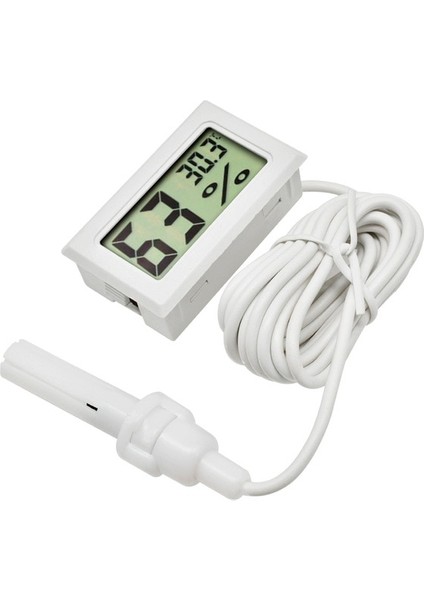 Beyaz Fy-12 Mini LCD Dijital Termometre Higrometre Ölçer Test Cihazı Probu Kuluçka Akvaryum Sıcaklık Nem Ölçer Probu ile 1.5 M (Yurt Dışından)