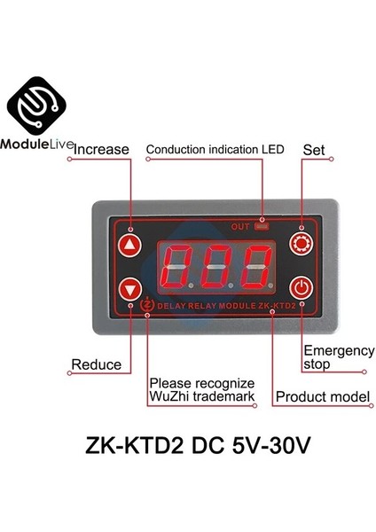 Zk-Ktd2 DC5-30V Ac 110V 220V Dc 12V Dijital Zamanlama Geciktirme Rölesi Modülü Döngüsü Zamanlayıcı Röle Çift LED Ekran Zamanlayıcı Kontrol Anahtarı Ayarlanabilir Yeni (Yurt Dışından)