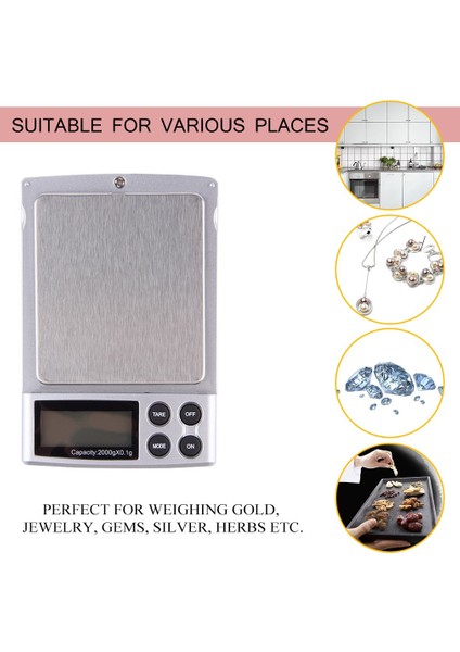 2000G Dijital Cepler Ölçeği Takı Ağırlık Dengesi Ölçeği Hassas LCD Isteğe Bağlı Arkadan Aydınlatmalı Cep Ölçeği Otomatik Kapanma (Yurt Dışından) fırsatları