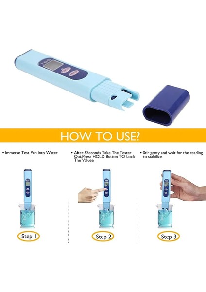 TDS-3W Dijital Tds Metre Su Kalitesi Tds Ppm Test Cihazı Tuzlu Su Havuzu Suyu Saflık Monitörünü Test Etmek Için (Yurt Dışından) fırsatları