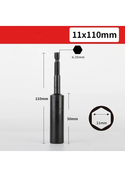 50MM H11 1 Adet 1/4 "altıgen Soket Anahtarı 8-19MM Elektrikli Matkap Soket Başlı Cıvata Somun Sürücü Bit Darbeli Matkap Uçları Adaptörü Tornavida Uçları (Yurt Dışından)