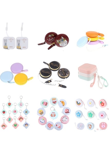 1.5 M/60 Inç Mini Bant Metre Bant Terzi Cetvel Ölçüm Bandı Giyim Boyutu Mezura Taşınabilir Çift Ölçekli Vücut Dikiş Araçları (Yurt Dışından)