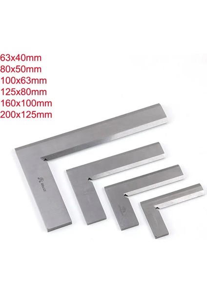 63X40MM Paslanmaz Çelik Bıçaklı 90 Derece 63X40 100X63 160X100MM Açı Deneyin Kare Cetvel Konik Kenar Kare Ölçer Kenar Açısı Cetveli (Yurt Dışından)