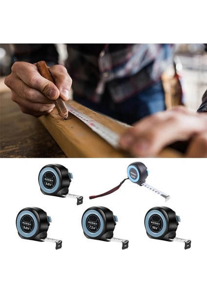 5MX25MM Mezura Ölçüm Geri Çekilebilir Tek Taraflı Cetvel Metrik Okunması Kolay Otomatik Kilit Ölçme Aracı Mühendislerin Kullanımı (Yurt Dışından)