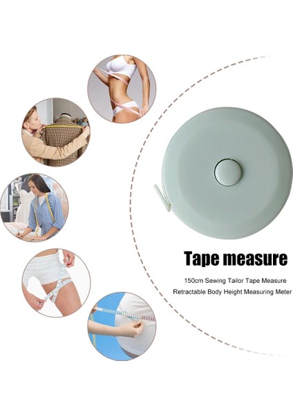 Yeşil 150CM/60 Inç Yumuşak Dikiş Terzi Mezura Geri Çekilebilir Taşınabilir Vücut Yüksekliği Santimetre Inç Ölçekli Ölçüm Metre Bel (Yurt Dışından) fiyatları