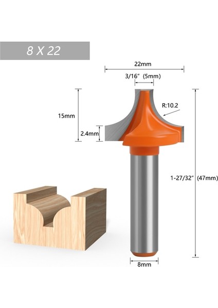 8X22MM 1 Adet 8mm Sap Dalma Yuvarlak Bit Gravür Makinesi Freze Kesicisi Tungsten Katı Karbür End Mill Ağaç Işleme Için C08050 (Yurt Dışından)