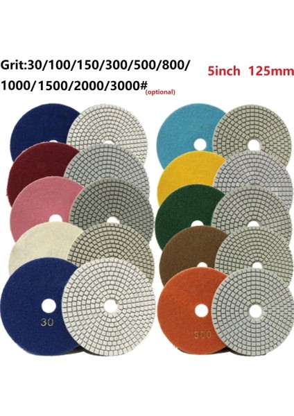 1000 5 Inç 125MM Kuru Islak Elmas Parlatma Pedi Esnek Taşlama Diskleri Granit Beton Zemin Restorasyon Geçiş Araçları (Yurt Dışından)