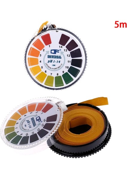 1-14 1 Adet 5 M Alkali Asit Göstergesi Phmeter Test Kağıdı Rulo 0-14 Ph Metre Tornasol Su Idrar Tükürük Toprak Turnusol Doğru Ölçüm (Yurt Dışından) fırsatları