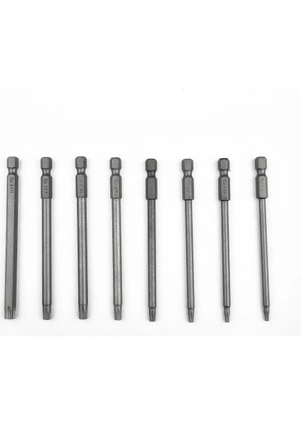 T8 Güvenlik Kurcalamaya Dayanıklı Tornavida Ucu 100MM Uzun Erişimli Manyetik Torx Tornavida S2 Alaşımlı Çelik T8 T10 T15 T20 T25 T27 T30 T40 (Yurt Dışından) modelleri
